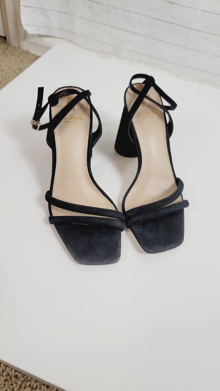SAM EDELMAN KIA HEELS IN BLACK, SZ 7.5